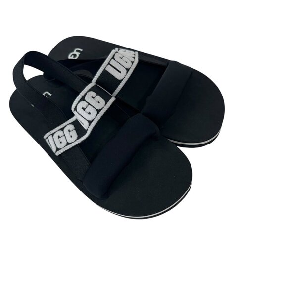 UGG K Zuma Sling Sport Sandals Girls Size 3 Black & White - Picture 2 of 12